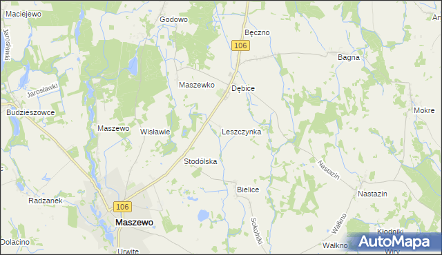 mapa Leszczynka, Leszczynka na mapie Targeo