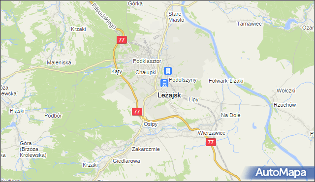 mapa Leżajsk, Leżajsk na mapie Targeo