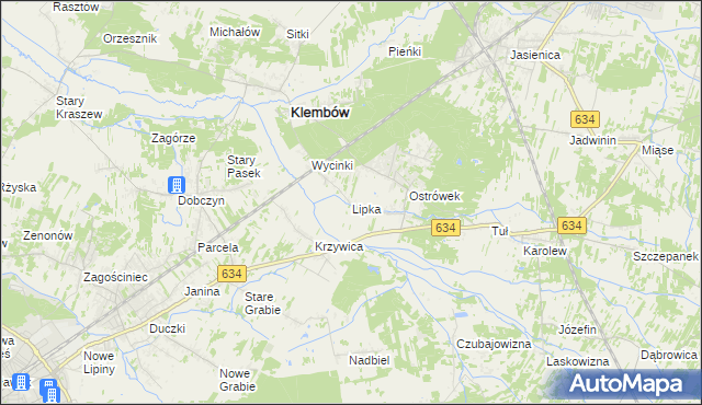 mapa Lipka gmina Klembów, Lipka gmina Klembów na mapie Targeo