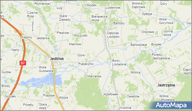 mapa Lisów gmina Jedlińsk, Lisów gmina Jedlińsk na mapie Targeo