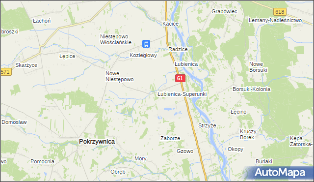 mapa Łubienica-Superunki, Łubienica-Superunki na mapie Targeo