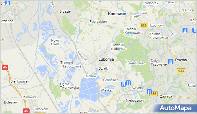 mapa Lubomia, Lubomia na mapie Targeo