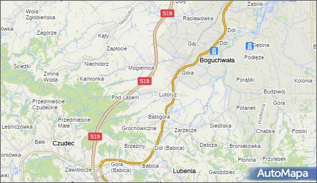 mapa Lutoryż, Lutoryż na mapie Targeo