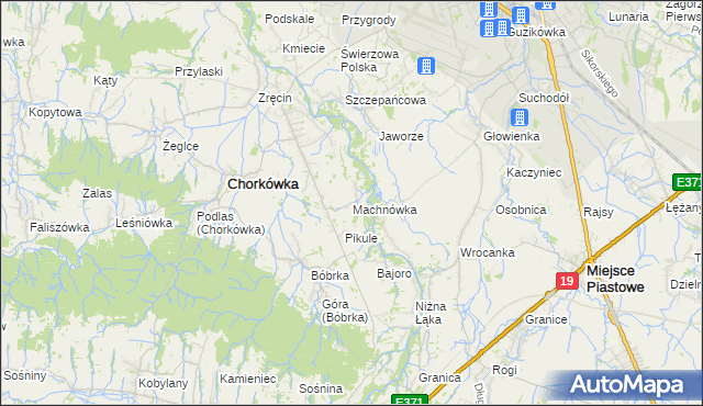 mapa Machnówka, Machnówka na mapie Targeo