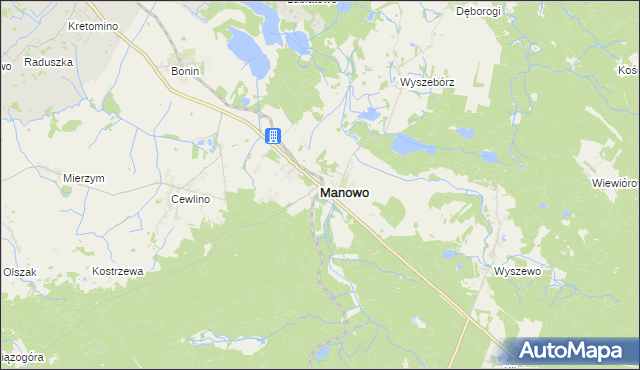 mapa Manowo, Manowo na mapie Targeo