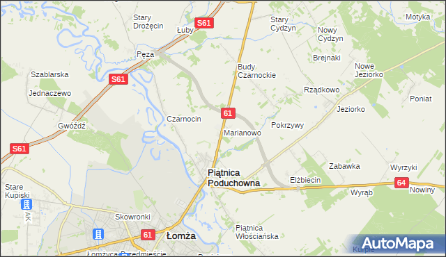 mapa Marianowo gmina Piątnica, Marianowo gmina Piątnica na mapie Targeo