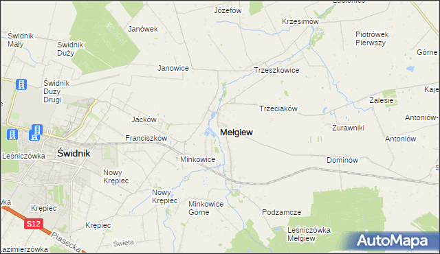 mapa Mełgiew, Mełgiew na mapie Targeo