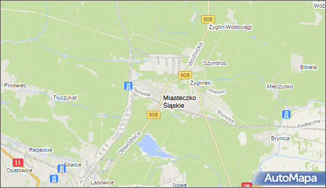 mapa Miasteczko Śląskie, Miasteczko Śląskie na mapie Targeo