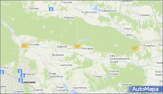mapa Michałów gmina Halinów, Michałów gmina Halinów na mapie Targeo
