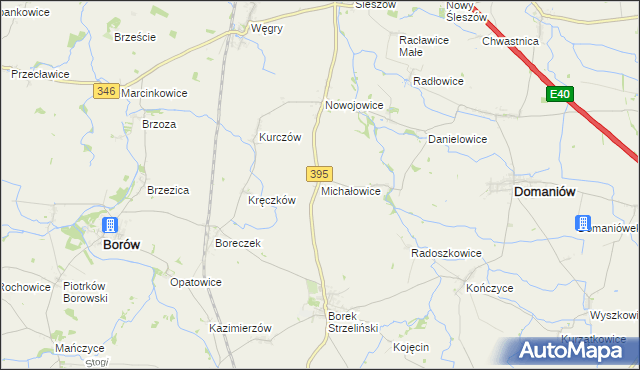 mapa Michałowice gmina Borów, Michałowice gmina Borów na mapie Targeo