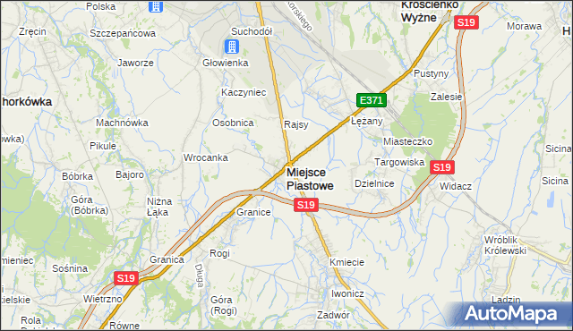 mapa Miejsce Piastowe, Miejsce Piastowe na mapie Targeo