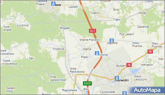 mapa Miętne, Miętne na mapie Targeo
