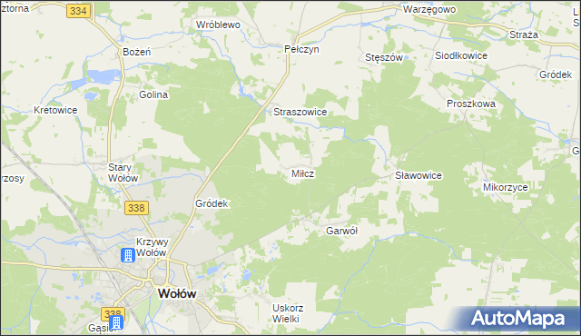 mapa Miłcz, Miłcz na mapie Targeo