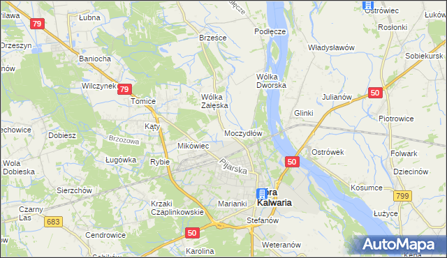 mapa Moczydłów, Moczydłów na mapie Targeo