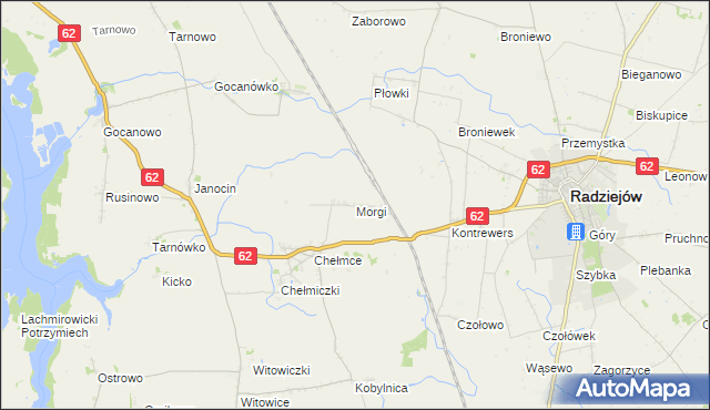 mapa Morgi gmina Kruszwica, Morgi gmina Kruszwica na mapie Targeo