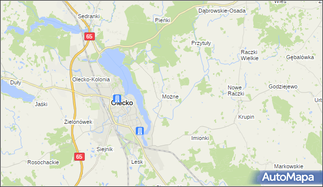 mapa Możne, Możne na mapie Targeo