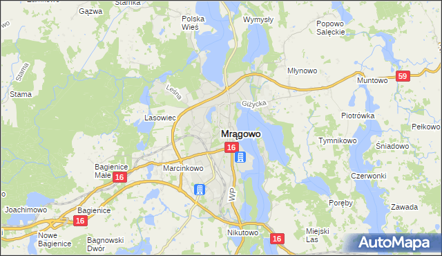 mapa Mrągowo, Mrągowo na mapie Targeo