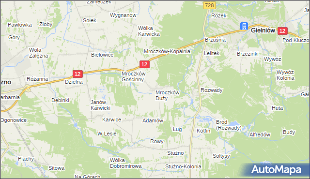 mapa Mroczków Duży, Mroczków Duży na mapie Targeo
