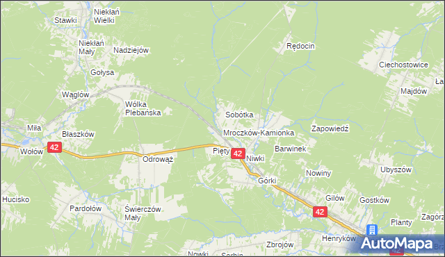 mapa Mroczków-Kamionka, Mroczków-Kamionka na mapie Targeo