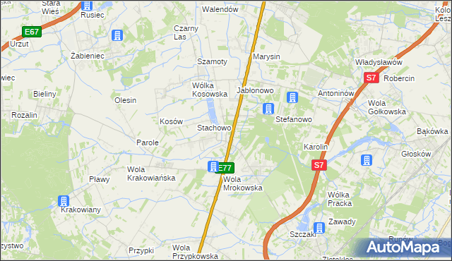 mapa Mroków gmina Lesznowola, Mroków gmina Lesznowola na mapie Targeo