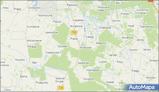 mapa Mularzów, Mularzów na mapie Targeo