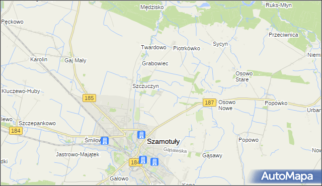 mapa Mutowo, Mutowo na mapie Targeo