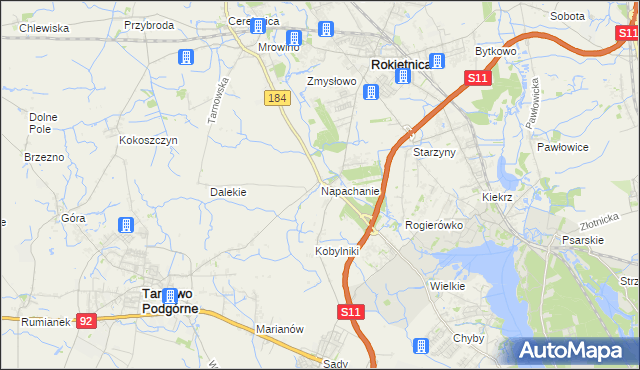 mapa Napachanie, Napachanie na mapie Targeo