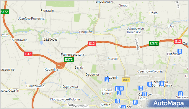 mapa Natalin gmina Jastków, Natalin gmina Jastków na mapie Targeo