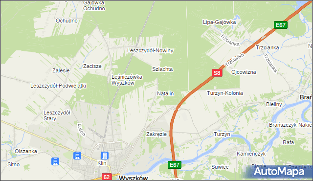 mapa Natalin gmina Wyszków, Natalin gmina Wyszków na mapie Targeo