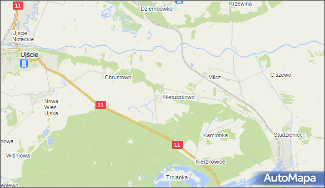 mapa Nietuszkowo, Nietuszkowo na mapie Targeo