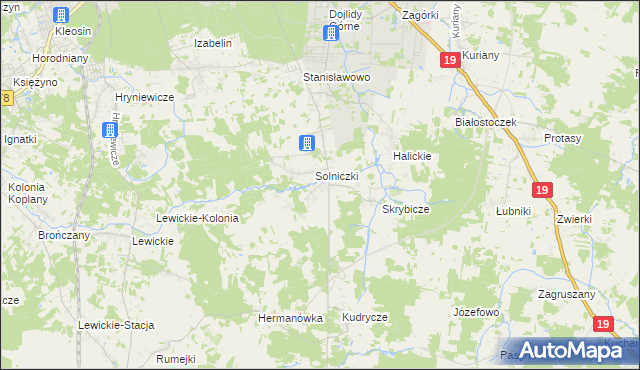 mapa Niewodnica Nargilewska, Niewodnica Nargilewska na mapie Targeo