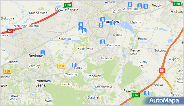 mapa Nowa Wieś gmina Michałowice, Nowa Wieś gmina Michałowice na mapie Targeo