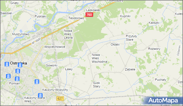 mapa Nowa Wieś Wschodnia, Nowa Wieś Wschodnia na mapie Targeo