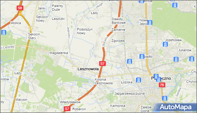 mapa Nowa Wola gmina Lesznowola, Nowa Wola gmina Lesznowola na mapie Targeo