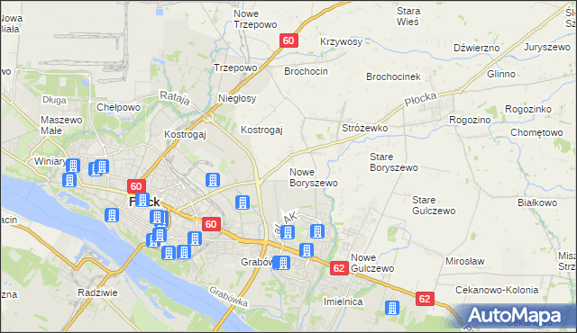 mapa Nowe Boryszewo, Nowe Boryszewo na mapie Targeo