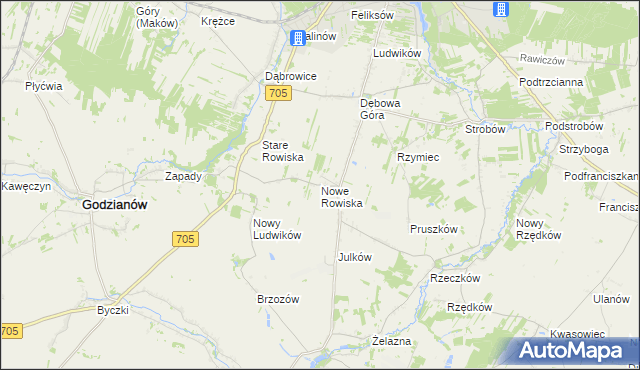 mapa Nowe Rowiska, Nowe Rowiska na mapie Targeo