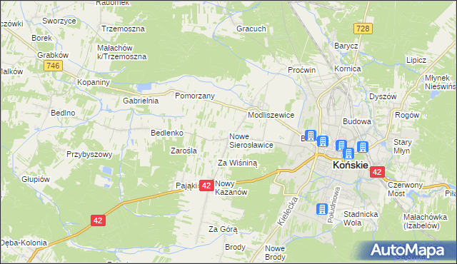 mapa Nowe Sierosławice, Nowe Sierosławice na mapie Targeo
