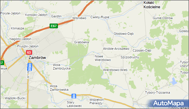 mapa Nowe Wierzbowo, Nowe Wierzbowo na mapie Targeo