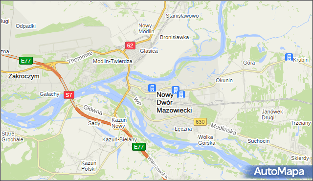 mapa Nowy Dwór Mazowiecki, Nowy Dwór Mazowiecki na mapie Targeo