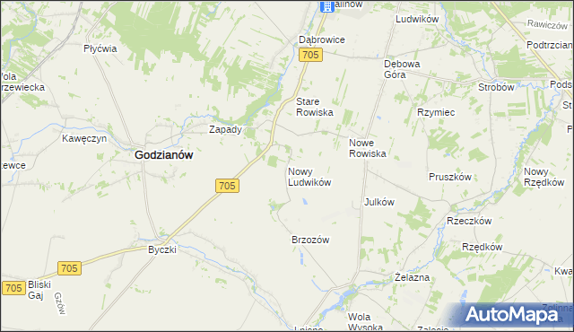 mapa Nowy Ludwików, Nowy Ludwików na mapie Targeo