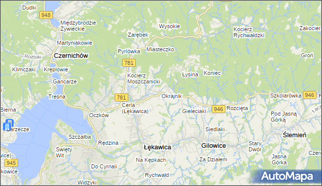 mapa Okrajnik, Okrajnik na mapie Targeo