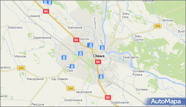 mapa Oława, Oława na mapie Targeo