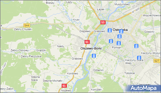 mapa Olszewo-Borki, Olszewo-Borki na mapie Targeo