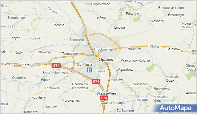 mapa Opatów, Opatów na mapie Targeo