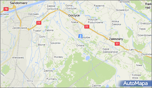 mapa Orliska, Orliska na mapie Targeo