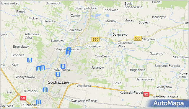 mapa Orły-Cesin, Orły-Cesin na mapie Targeo