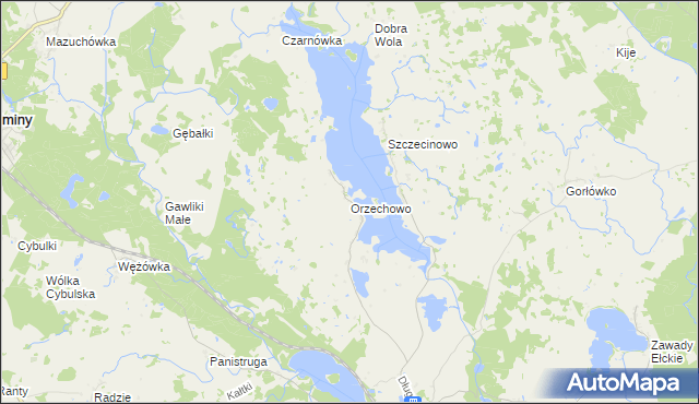 mapa Orzechowo gmina Stare Juchy, Orzechowo gmina Stare Juchy na mapie Targeo