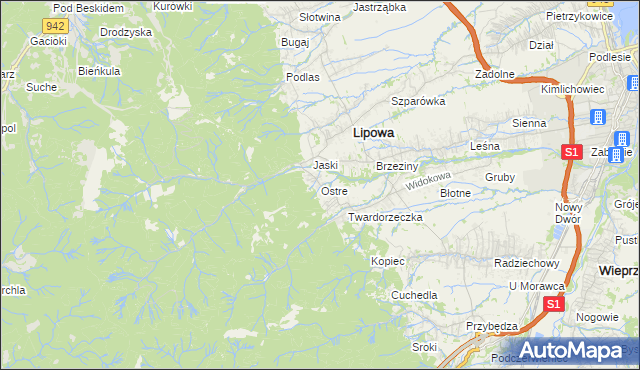 mapa Ostre, Ostre na mapie Targeo