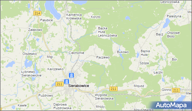 mapa Paczewo, Paczewo na mapie Targeo