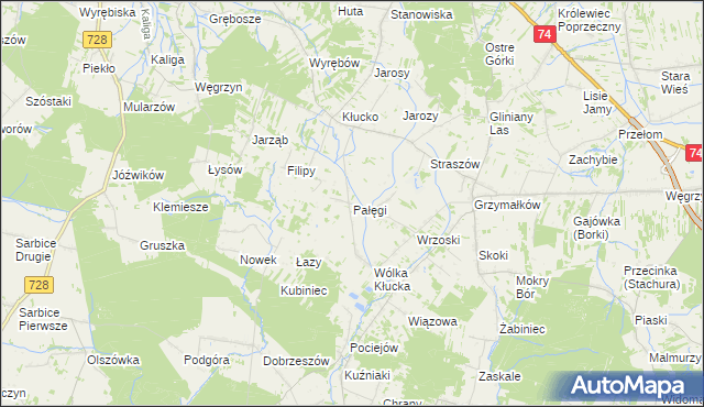 mapa Pałęgi, Pałęgi na mapie Targeo
